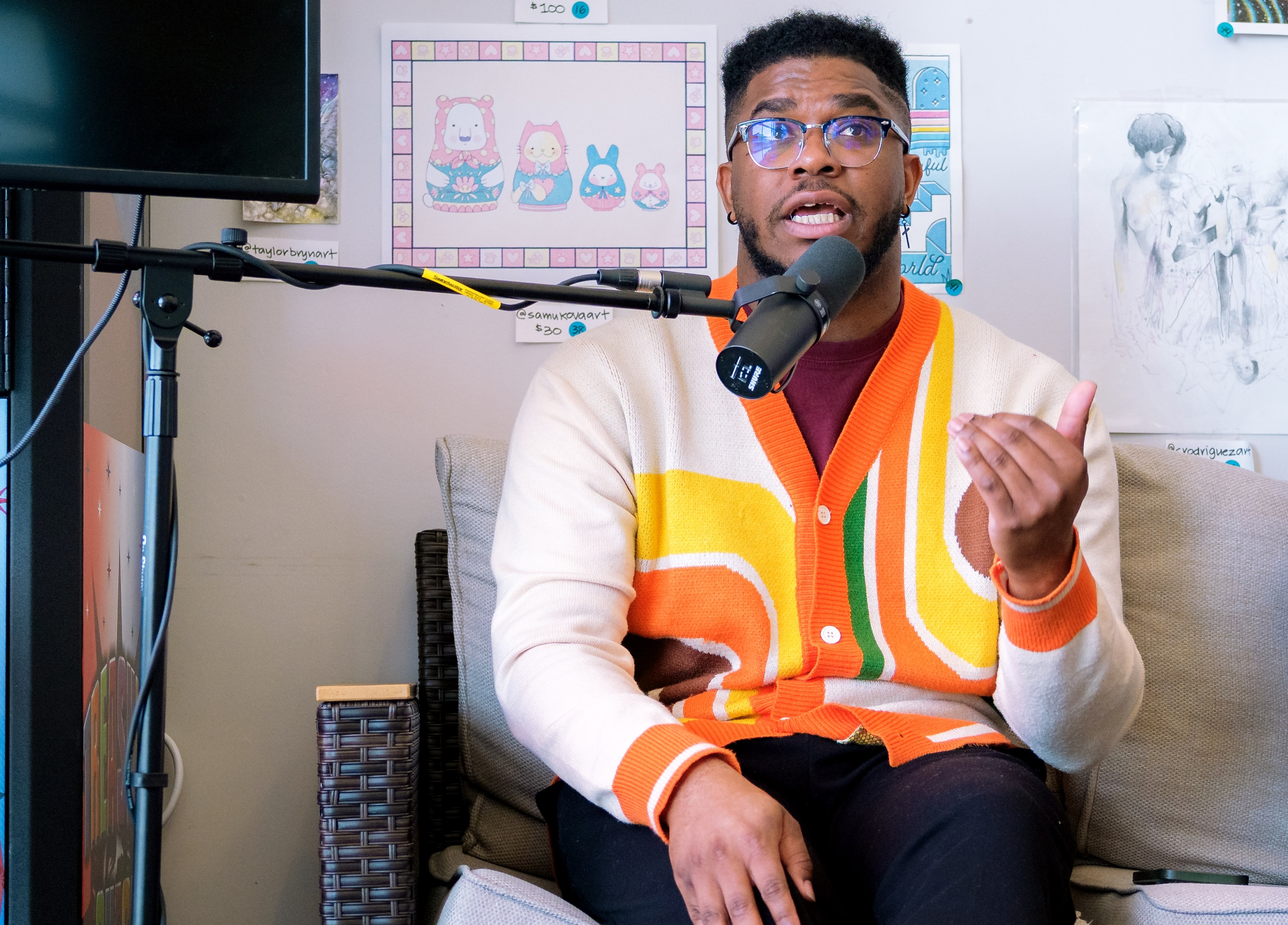 Marquise Davon recording Spill the Beans Live